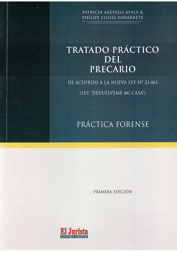 9789563671193 TRATADO PRÁCTICO DEL PRECARIO - DE ACUERDO A LA NUEVA LEY N° 21.461 (LEY "DEVUÉLVEME MI CASA") - Imagen 1