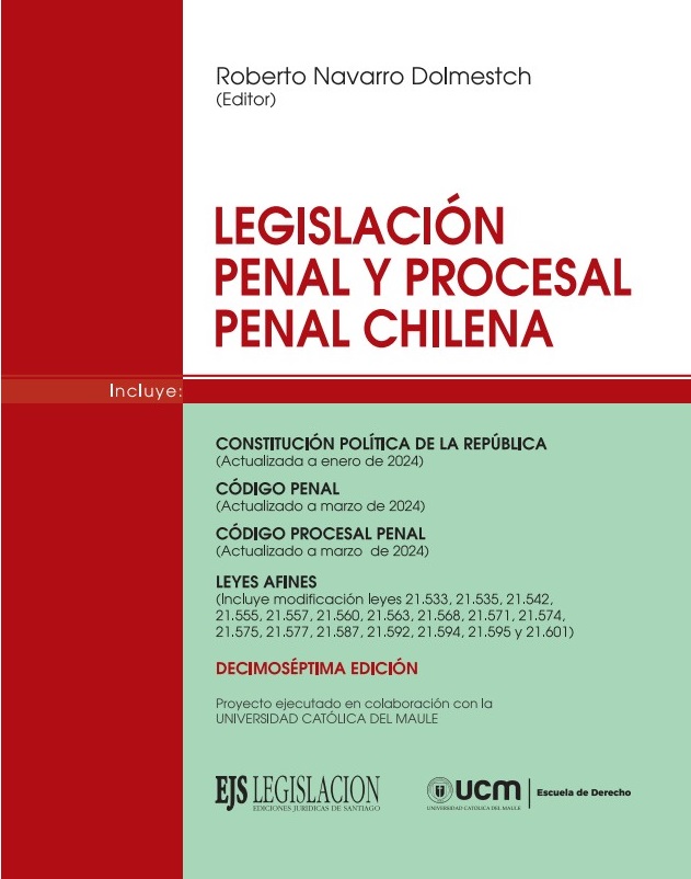9789566178941 LEGISLACIÓN PENAL Y PROCESAL PENAL CHILENA - EDICIÓN 2024 DECIMOSÉPTIMA - TAPA DURA - Imagen 1